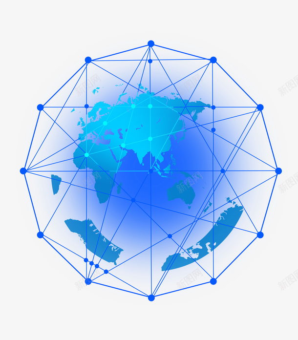 地球线性地球png免抠素材_新图网 https://ixintu.com 亚洲板块 地球 地球投影 科技 科技地球