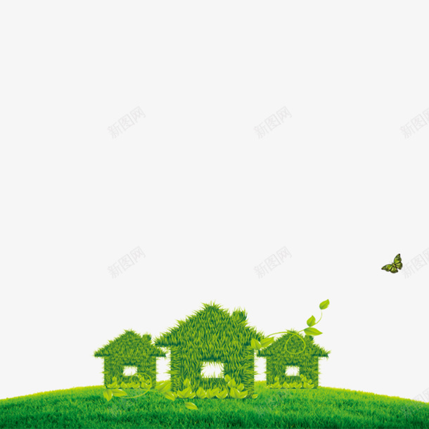 绿色草地上和绿叶房子png免抠素材_新图网 https://ixintu.com 大片草地 绿叶房子 绿色草地上和绿叶房子 草 草地 草地土壤
