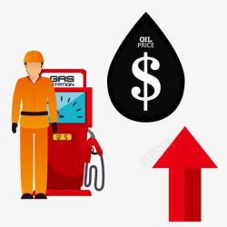 矢量加油器加油站元素与油滴标志高清图片