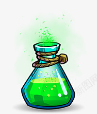 矢量瓶子样品绿色药水瓶子卡通游戏图标图标