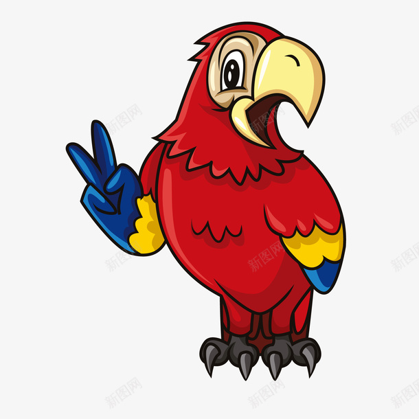 卡通鹦鹉动物矢量图ai免抠素材_新图网 https://ixintu.com 动物设计 卡通 可爱 手绘 红色 鸟类 鹦鹉 矢量图