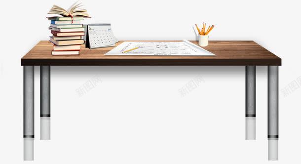 写字台办公桌psd免抠素材_新图网 https://ixintu.com 书本 写字台 办公桌 办公桌设计平面图 家具效果图 笔筒