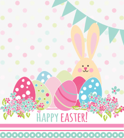 斑点彩蛋复活节庆祝彩蛋兔子装饰高清图片