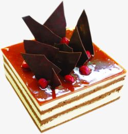 巧克力方形多层夹心蛋糕素材