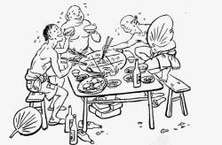 围在一起一群人围在一起吃火锅高清图片