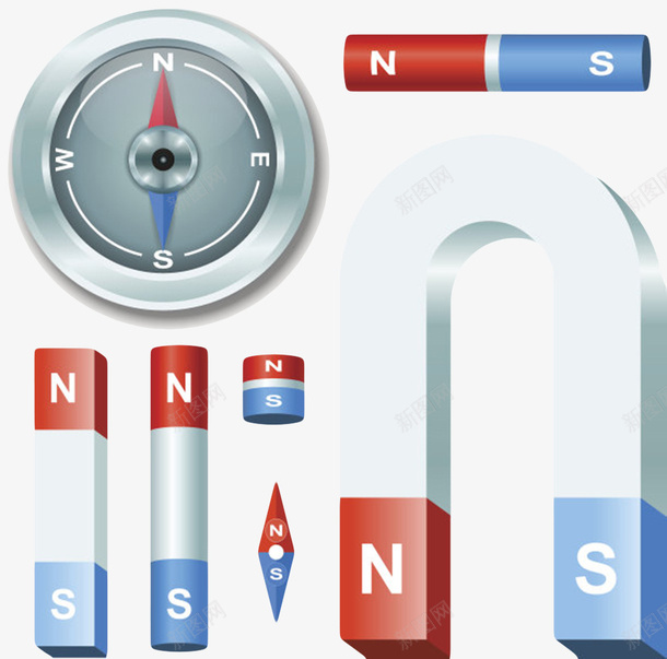 红蓝色天然磁石u型吸铁石和条形png免抠素材_新图网 https://ixintu.com U型磁铁 u型吸铁石 吸引 吸引力 吸铁石 圆形磁铁 指南针 排斥力 条形磁铁 电磁学 磁力 磁场 磁性 红蓝色天然磁石u型吸铁石和条形磁铁指南针图案免费下载