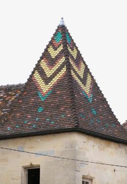 屋顶图案红瓦图案法国第戎高清图片