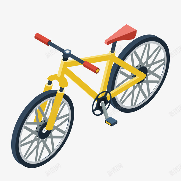 黄色创意自行车元素矢量图ai免抠素材_新图网 https://ixintu.com 交通 出行 创意 卡通插画 把手 自行车 运输 黄色 矢量图