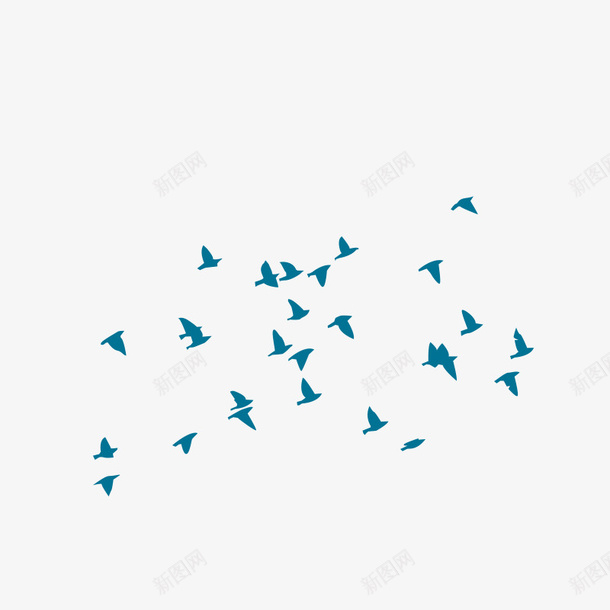 手绘卡通飞翔的鸟群矢量图ai免抠素材_新图网 https://ixintu.com 卡通 手绘 矢量素材 蓝色 飞翔 鸟群 矢量图