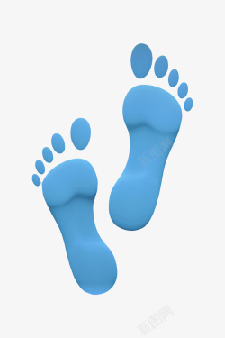 浮雕效果蓝色浮雕效果的脚印高清图片