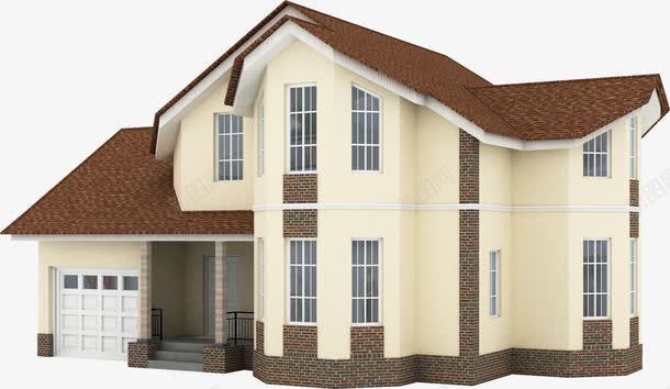模型房子png免抠素材_新图网 https://ixintu.com 别墅 室内设计 建筑 欧美风 立体 连排别墅