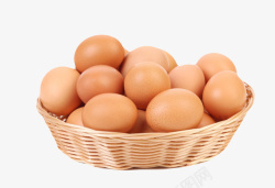 初生蛋褐色鸡蛋一大篮子里的初生蛋实物高清图片