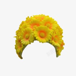 漂亮的头饰花朵手绘发箍黄色雏菊高清图片