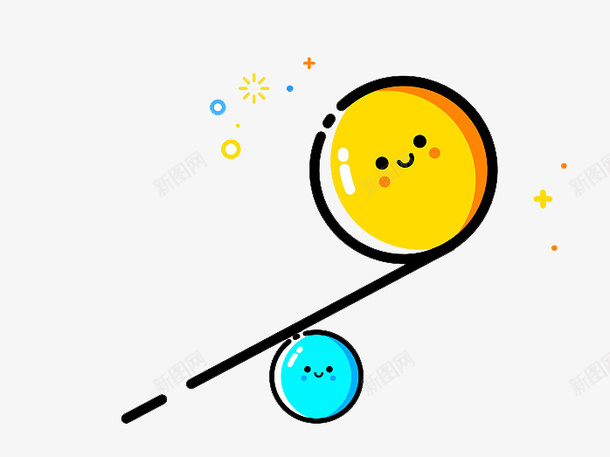 可爱的小球MBE风格png免抠素材_新图网 https://ixintu.com MBE风格 可爱的 圆的 小球 蓝色 黄色