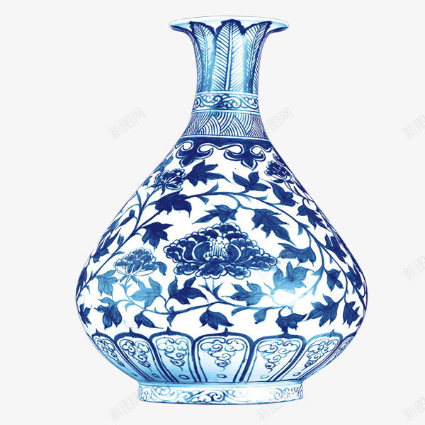 蓝色古代青花瓷png免抠素材_新图网 https://ixintu.com 古代 瓷器 瓷瓶 蓝色 青花瓷