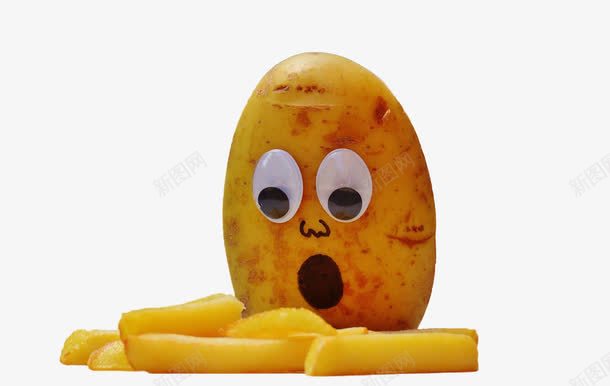 惊讶的土豆png免抠素材_新图网 https://ixintu.com 全部商品 卡通 实物 薯条 黄色