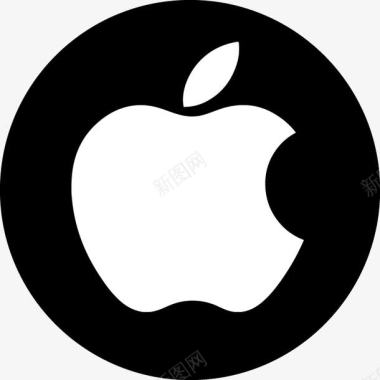 黑色衬托型苹果logo图标图标