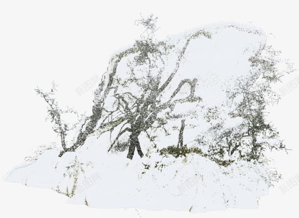 雪堆树枝png免抠素材_新图网 https://ixintu.com 枯枝 树枝 白雪 雪堆