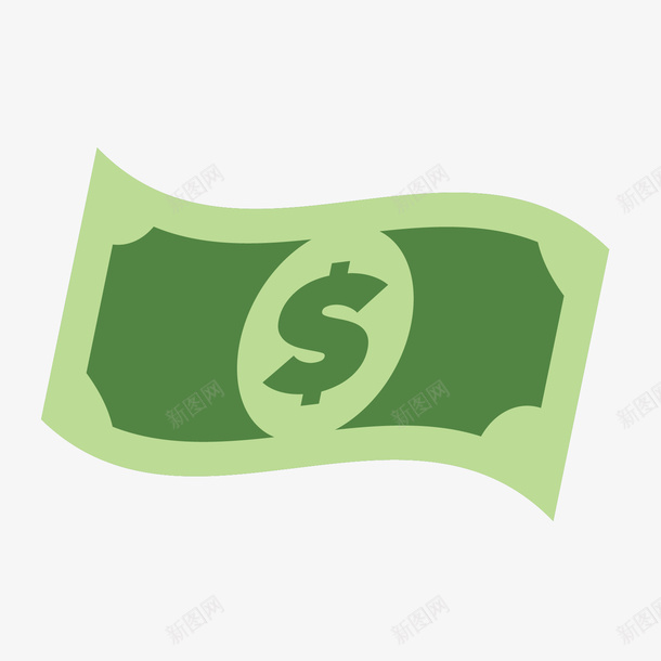 绿色美元钞票模型矢量图ai免抠素材_新图网 https://ixintu.com 日常 绿色 绿色钞票 美元 钞票 矢量图