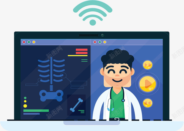 大数据移动医疗问诊矢量图ai免抠素材_新图网 https://ixintu.com 互联网 医疗行业 在线医生 在线问诊 矢量png 移动医疗 矢量图