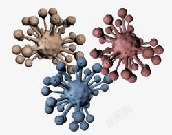 球形病菌癌细胞三个癌细胞高清图片