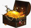 木质宝箱木质宝箱里的金币游戏图标高清图片