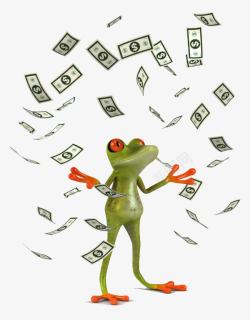 青蛙撒钱素材