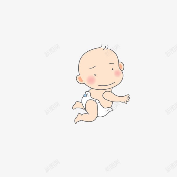 爬起来的婴儿png免抠素材_新图网 https://ixintu.com 卡通 婴儿 矢量素材 趴着的小孩