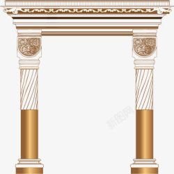 罗马式建筑欧式门柱高清图片