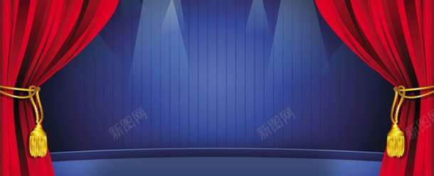 舞台背景jpg设计背景_新图网 https://ixintu.com 双十一促销海报 帘幕 淘宝天猫节日促销 蓝色