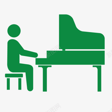 弹钢琴图标图标