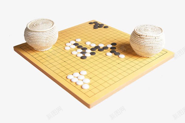 围棋png免抠素材_新图网 https://ixintu.com 旗子 盒子 黑白