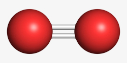 连接圆形红色元素氧O2分子形状高清图片