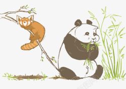 大熊与小熊大熊猫和小熊猫高清图片