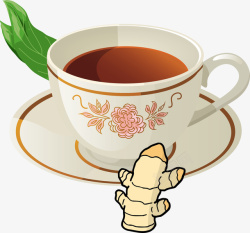 一杯红糖姜茶矢量图素材