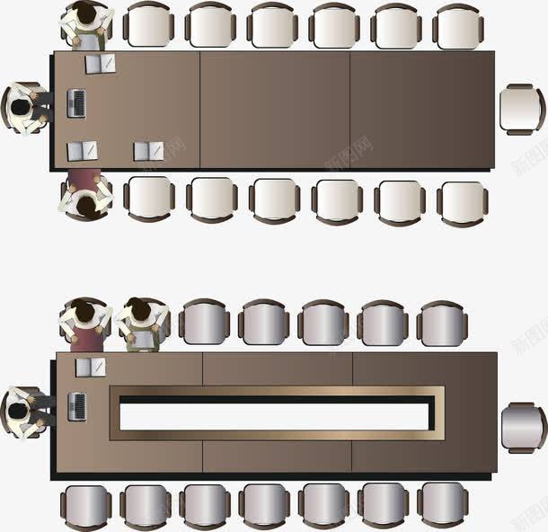 卡通会议桌png免抠素材_新图网 https://ixintu.com 会议室 会议室场景 椅子 鸟瞰