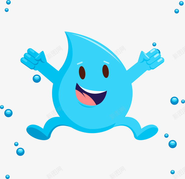 蓝色可爱微笑水滴png免抠素材_新图网 https://ixintu.com 世界环境日 卡通水滴 图案 开心水滴 微笑水滴 环保 生态循环 自然