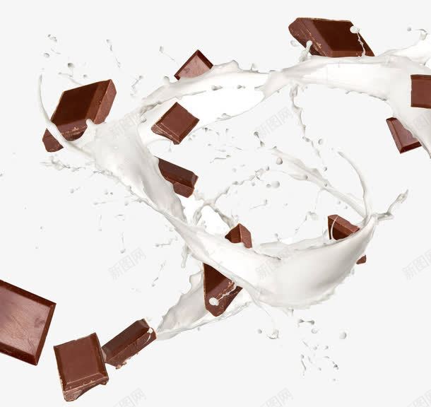 牛奶巧克力png免抠素材_新图网 https://ixintu.com 冲击 喷溅 混合 牛奶巧克力 碰撞