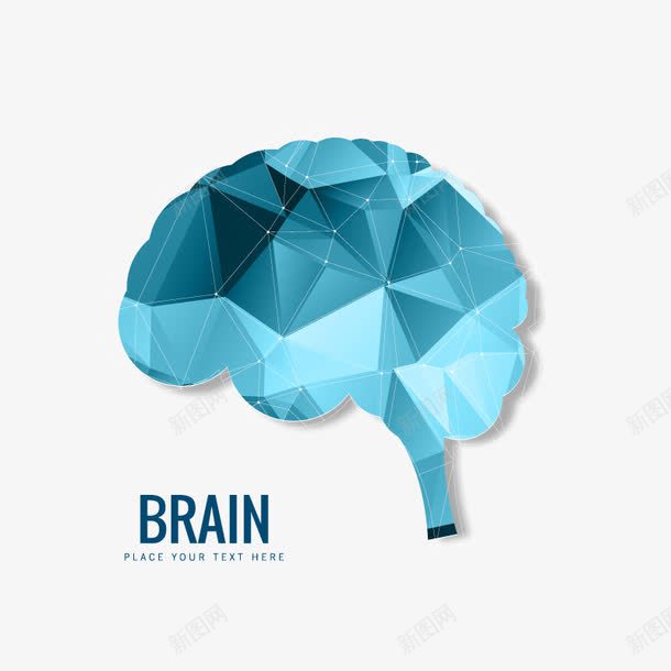 人的大脑png免抠素材_新图网 https://ixintu.com 免扣png 免费png 思维 立体 节点 蓝色
