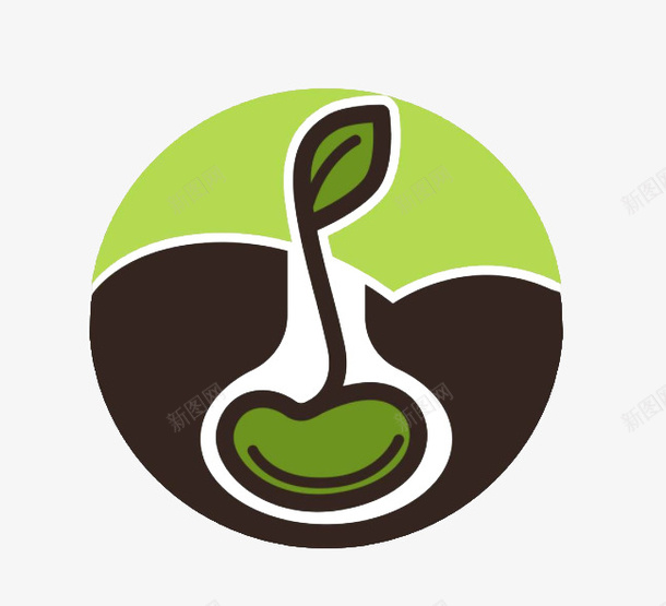 发芽绿豆子LOGO图标png_新图网 https://ixintu.com APP LOGO LOGO设计 一个豆子 发芽 叶子 绿豆叶