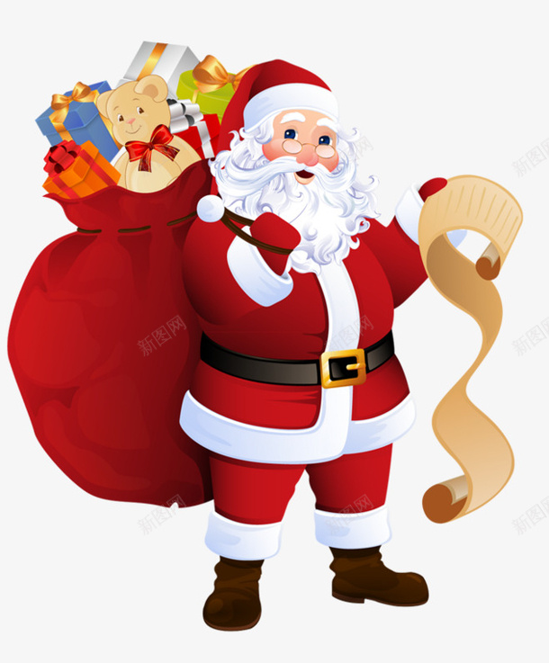 圣诞老人礼物清单手绘png免抠素材_新图网 https://ixintu.com 圣诞老人 手绘 背包袱的圣诞老人 节日 送礼物