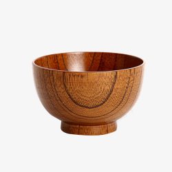 棕色木碗素材