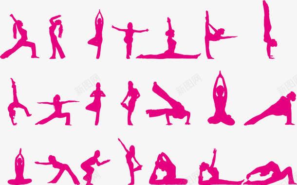 紫色瑜伽人物剪影png免抠素材_新图网 https://ixintu.com 人物剪影 体操 健美 健身 女性 瑜伽 紫色 锻炼