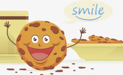 微笑饼干巧克力碎片饼干高清图片