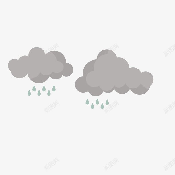 卡通手绘云朵雨水png免抠素材_新图网 https://ixintu.com 云彩 云朵 创意 动漫动画 卡通手绘 灰色的 雨水