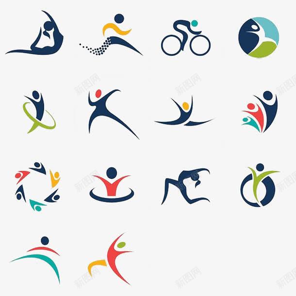 体育运动图标元素png_新图网 https://ixintu.com 练体操 跑步 骑单车
