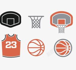 篮球效果手绘篮球球衣和篮球框图案高清图片