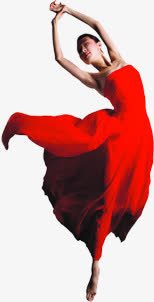 跳舞的红衣女人素材