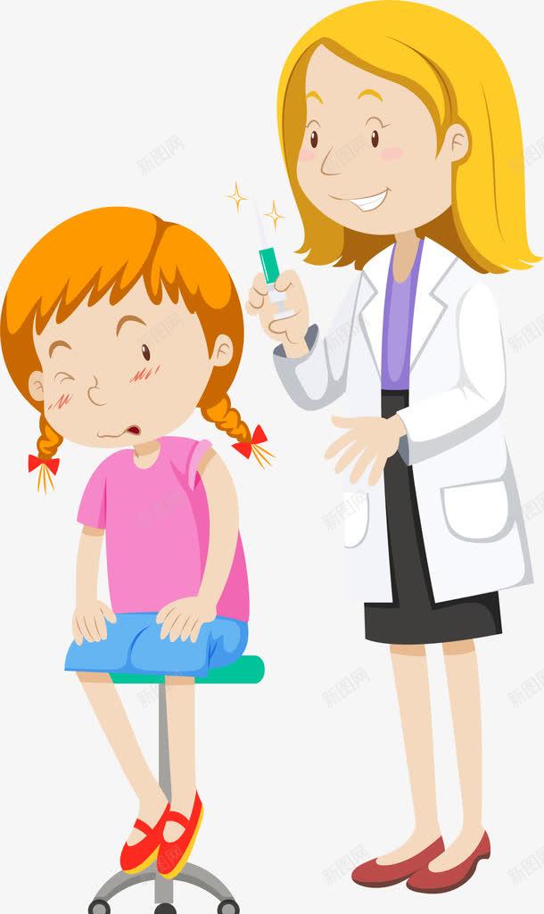 打针的女孩png免抠素材_新图网 https://ixintu.com 儿童 医生 女孩 害怕打针 小孩 就诊 手绘疫苗打针插画 打针 生病 疫苗打针 疼 病人 病人看诊 病患 看病 看诊 预防针