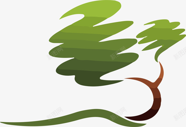 创意标志矢量图图标ai_新图网 https://ixintu.com 产品logo 创意 创意标志 弧形 柔滑 标志 树LOGO 树木 渐变 矢量图